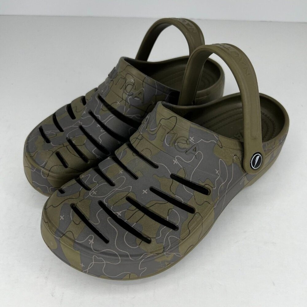 Nautica Unisex River Edge Camouflage Slip on Size Men 7 Women 9 Water Clog Shoes